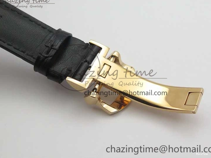 MIROTIME 0106 Portofino Chrono RG ZF 1:1 Best Edition Blue Dial Gold Markers on Black Leather Strap A FlexibleFit 7112